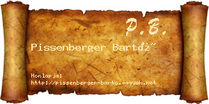 Pissenberger Bartó névjegykártya